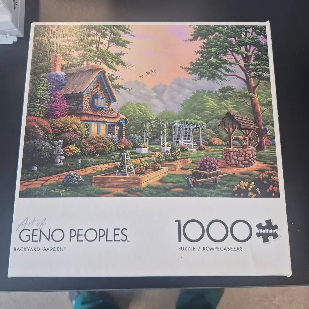 Buffalo Games Art of Geno Peoples Back Yard Garden 1000 pc Jigsaw Puzzle
